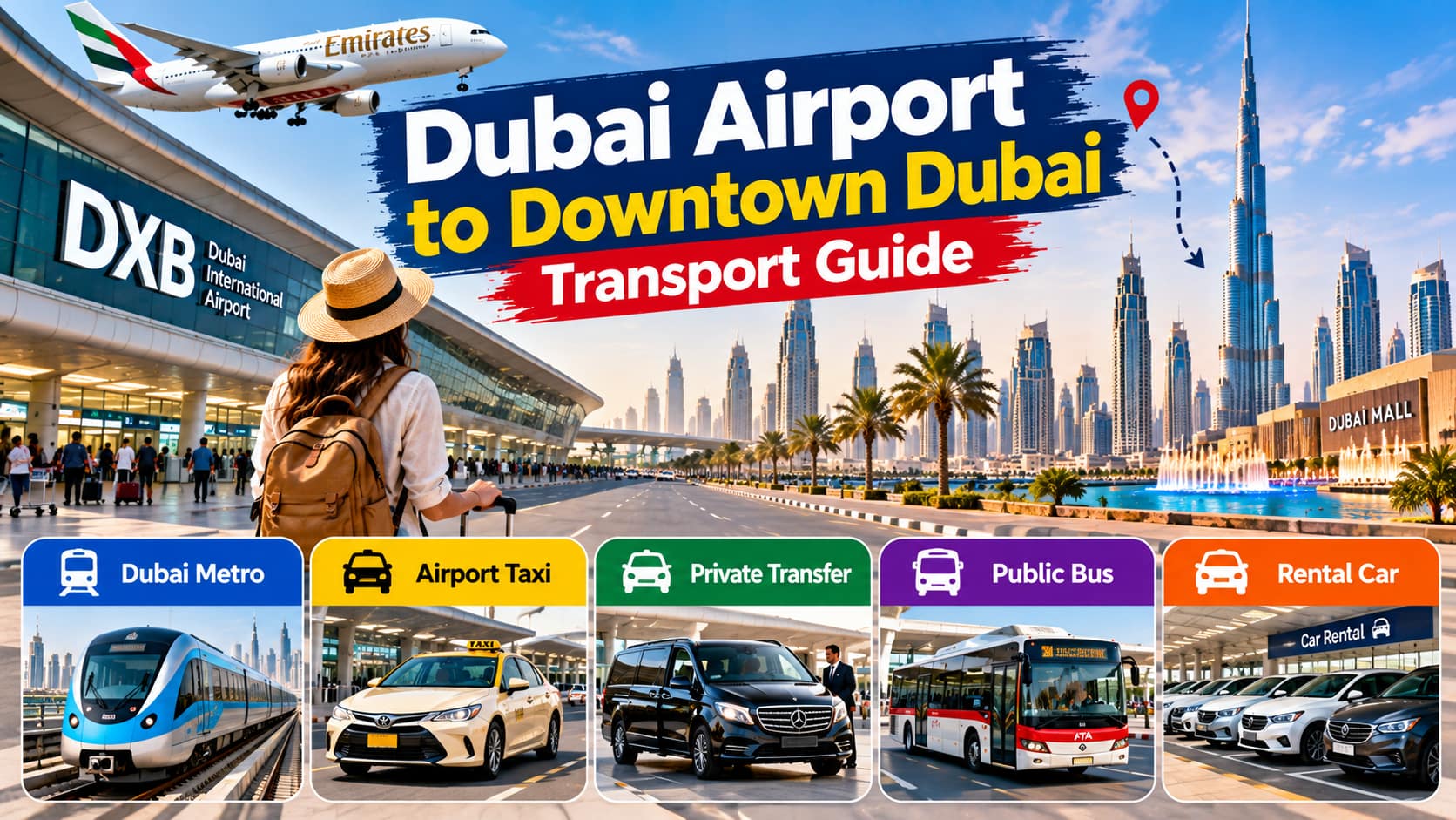 Dubai Airport to Downtown Dubai transport options