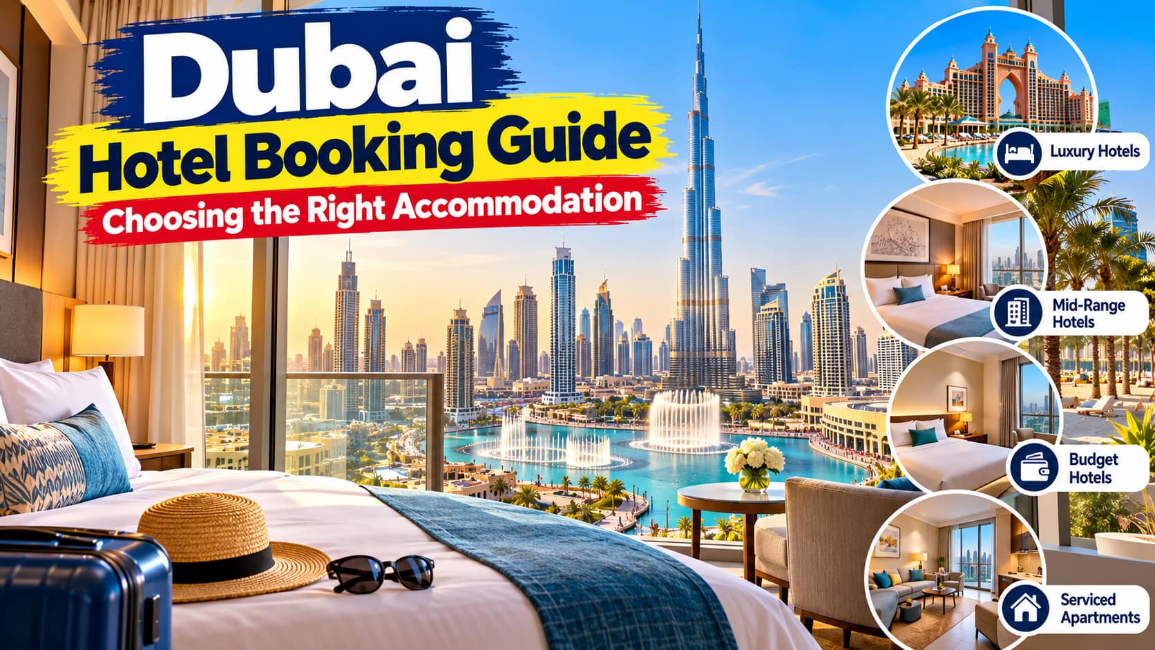 Dubai hotel booking guide featuring luxury, budget and mid-range accommodation.