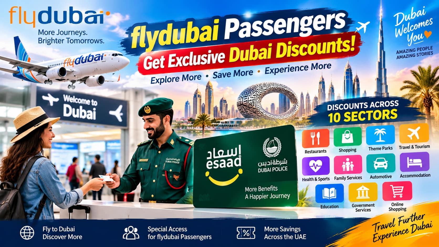 flydubai passengers accessing Dubai Police Esaad discounts
