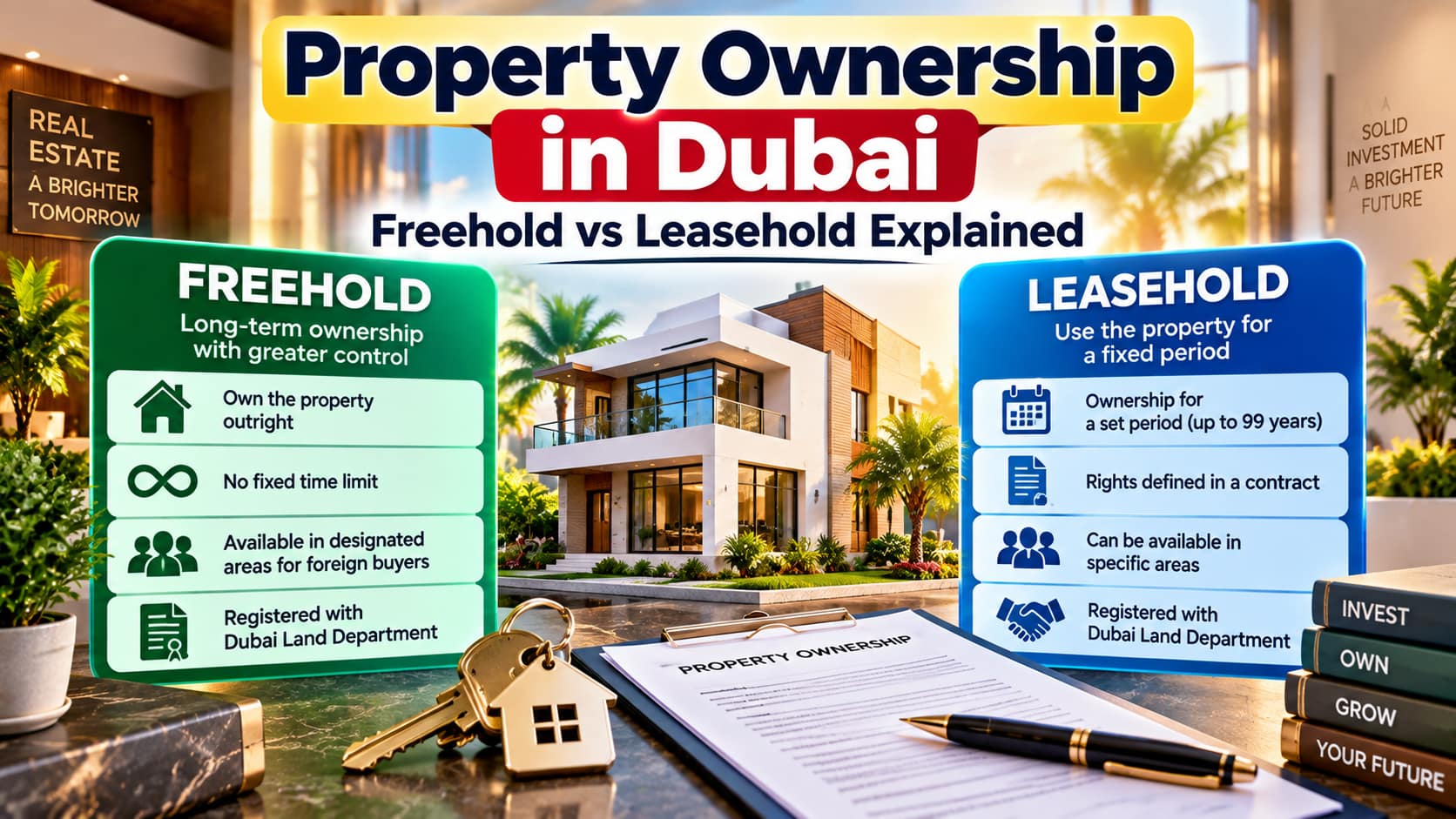 Property Ownership in Dubai explained through freehold and leasehold