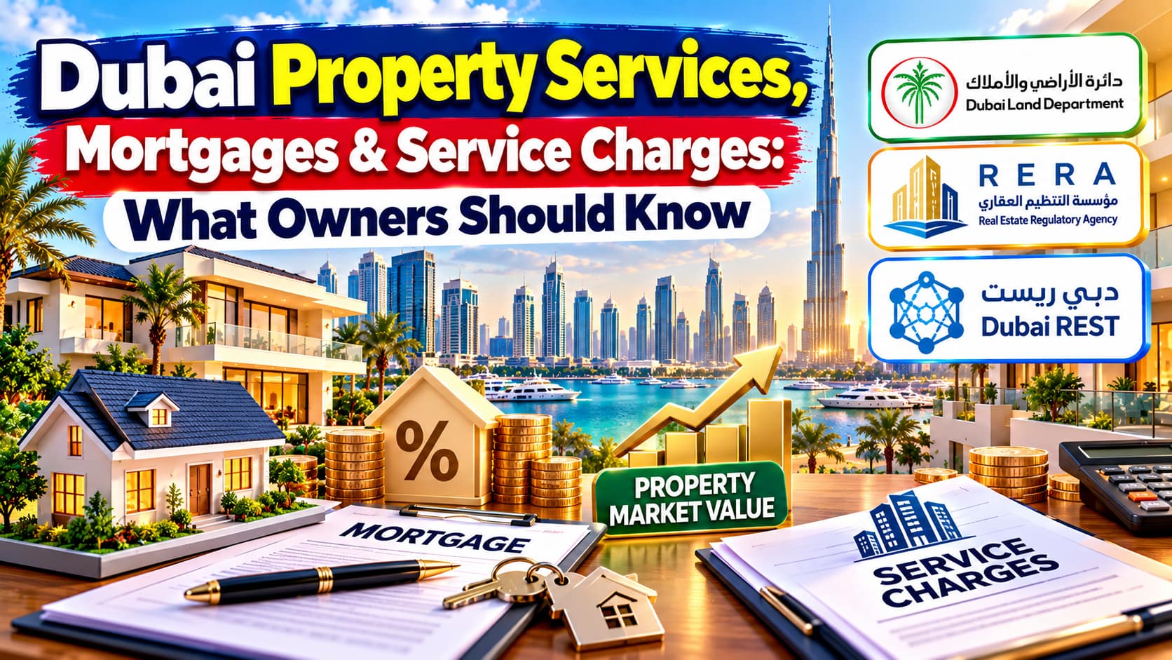 Dubai Property Services including mortgages, service charges and DLD services