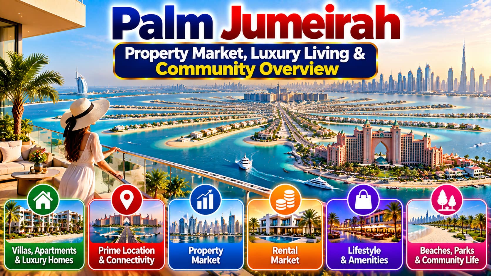 Palm Jumeirah property market, luxury living and beachfront community