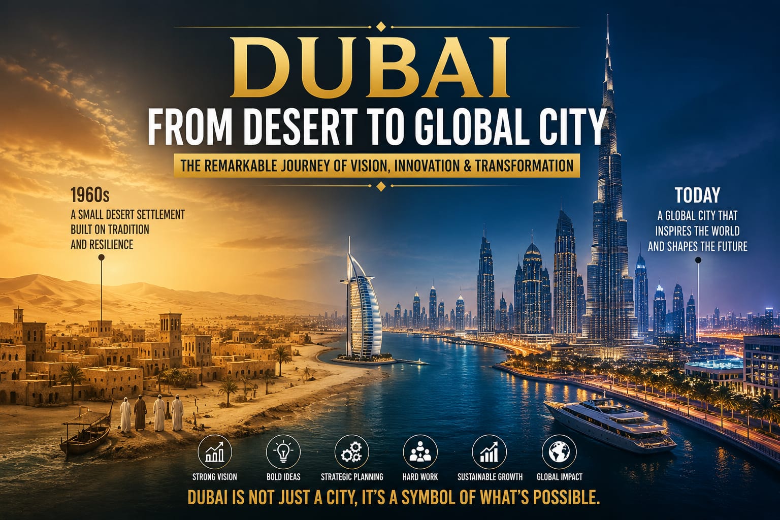 Dubai transformation from desert to global city