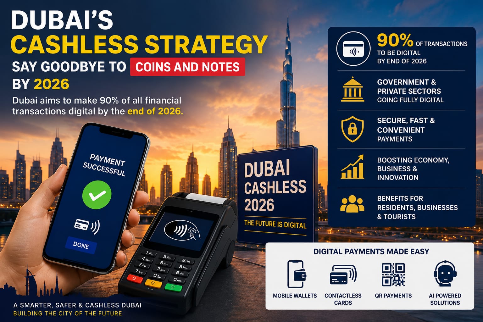 Dubai Cashless Strategy 2026 digital payments smart city UAE