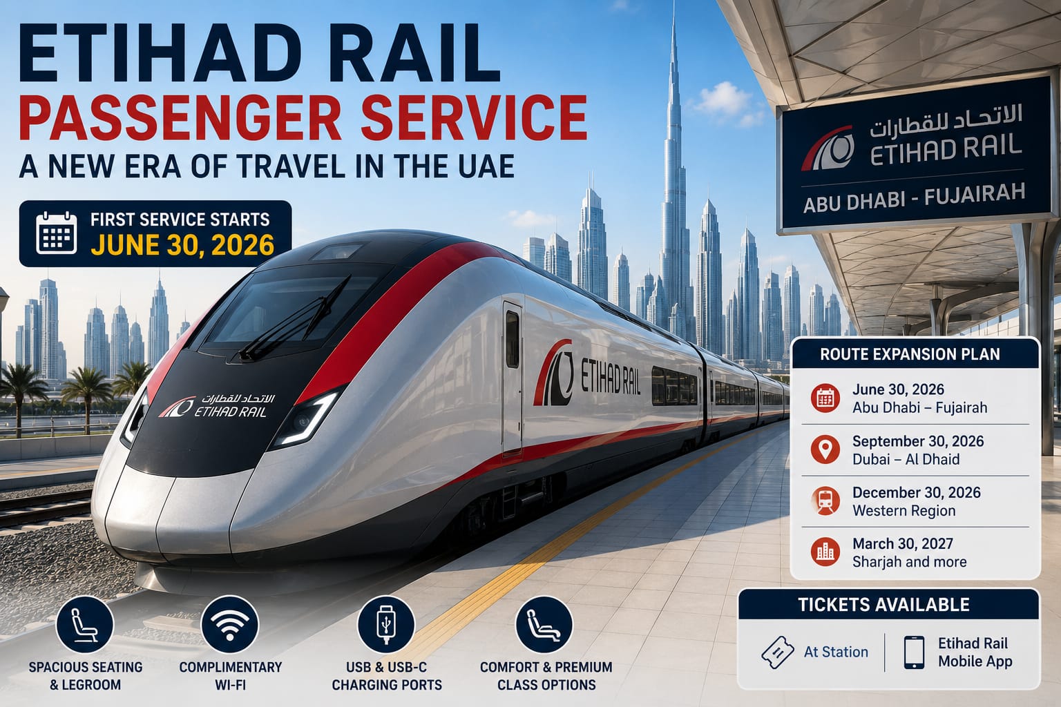 Etihad Rail's new passenger service marks a major step in transforming travel across the UAE.