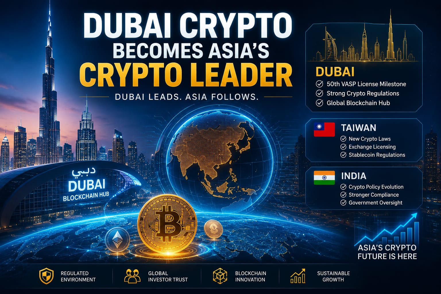 Dubai Crypto emerging as Asia's leading blockchain and crypto hub.