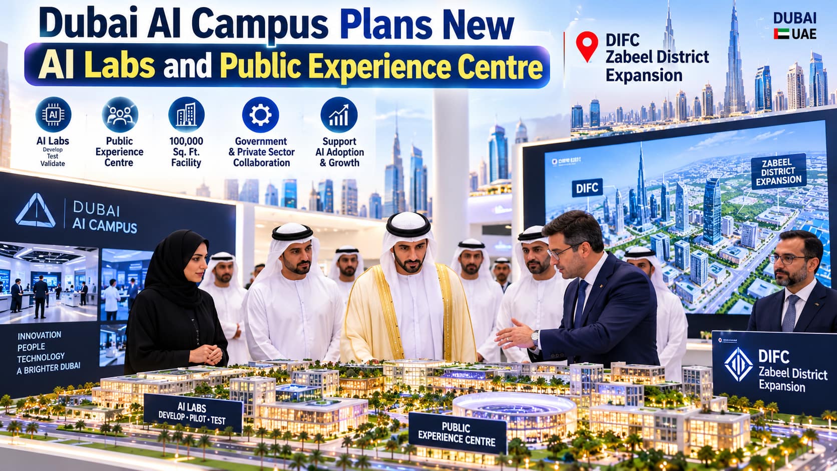 Dubai AI Campus plans for AI labs and a public experience centre.
